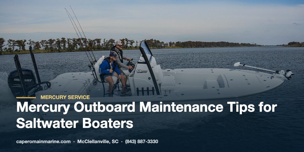 Blazer Bay boat running with a Mercury outboard in Lowcountry saltwater near McClellanville, SC
